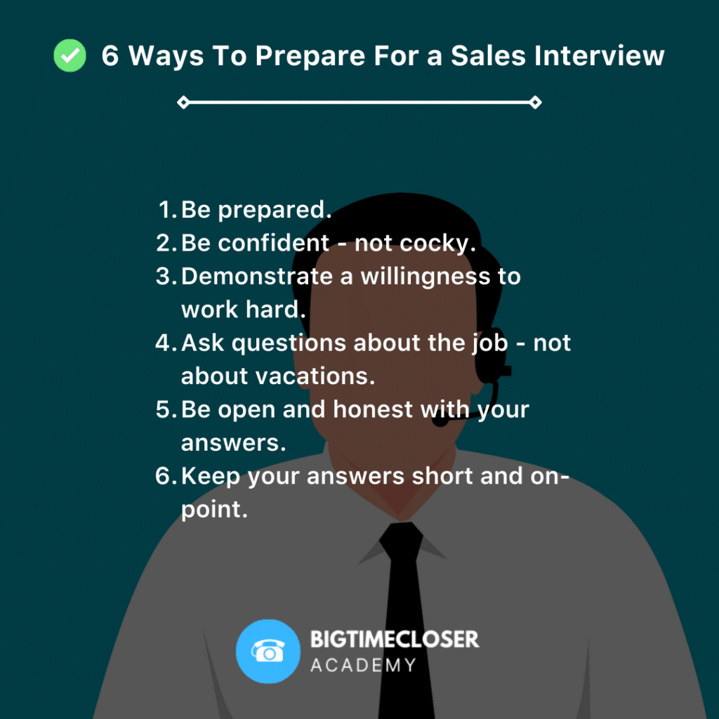ways to prepare for sales interview